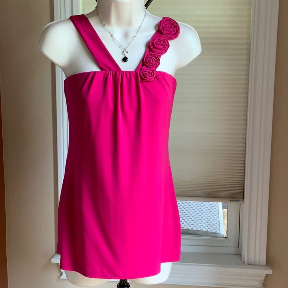 Lovely Raspberry Tank with Rosette Detailing